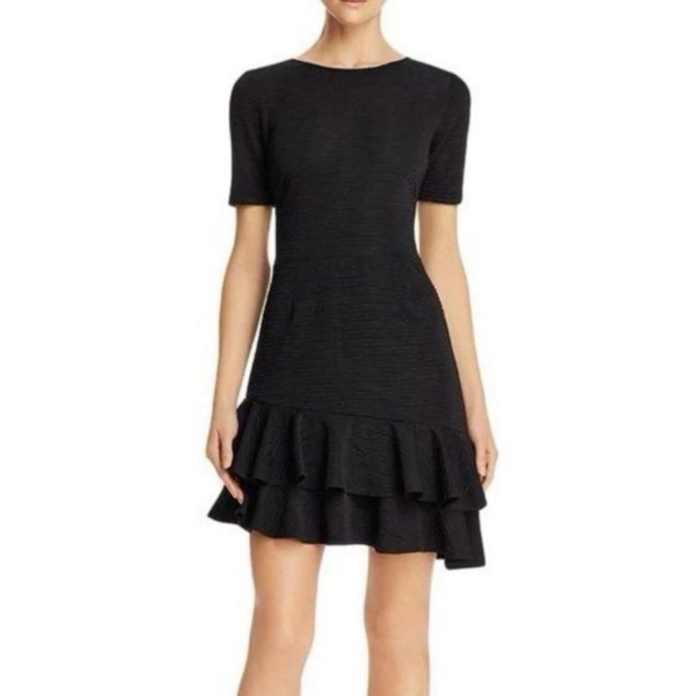 Aqua Black Asymmetrical Dress